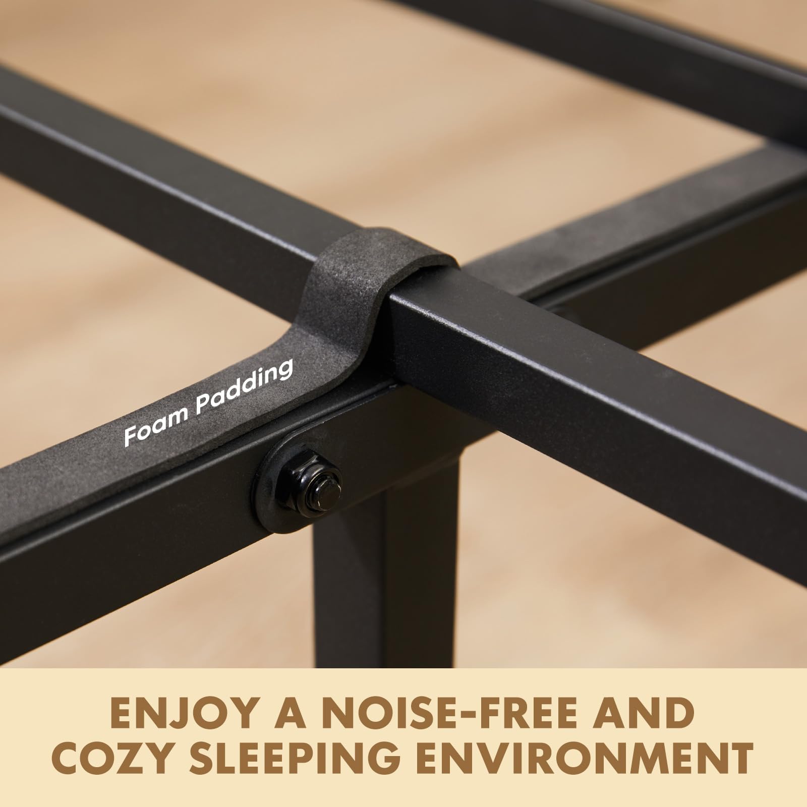 Full Size Bed Frame with Headboard, 800LBS Mattress Foundation with All Sturdy Metal Support, Under Bed Storage, No Box Spring Needed, Easy Assembly, Rust Brown